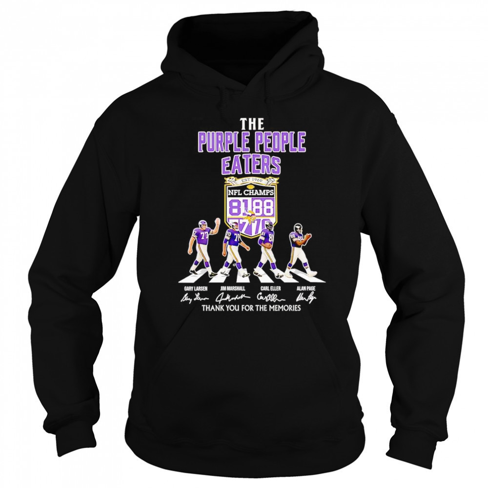 The purple people eaters NFL Champs thank you for the memories shirt Sweatshirt
