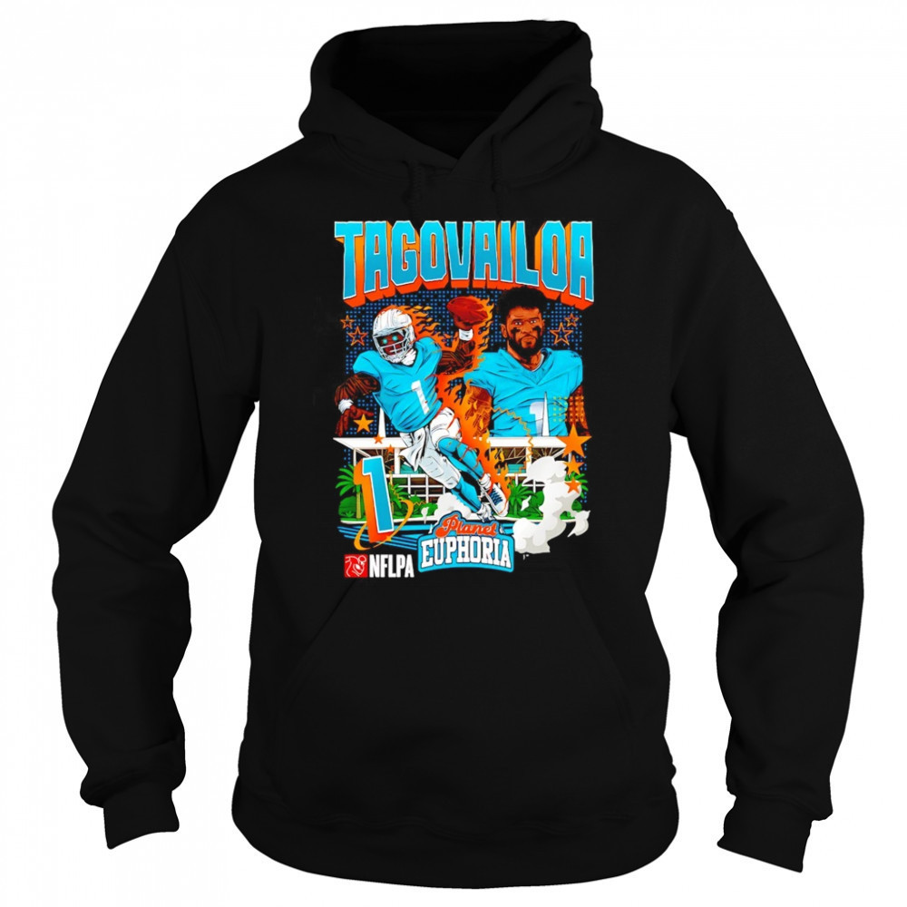 Tua Tagovailoa #1 Miami Dolphins Football flames comic shirt Sweatshirt
