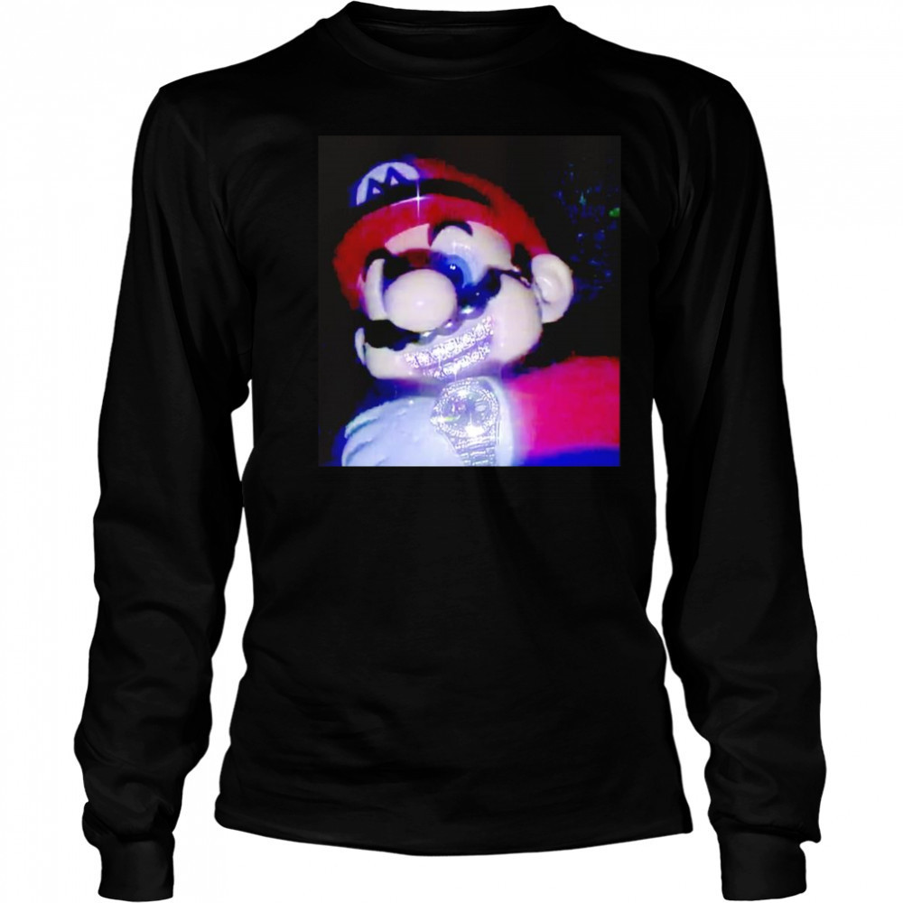 Mario mushrooms bust down shirt Long Sleeved