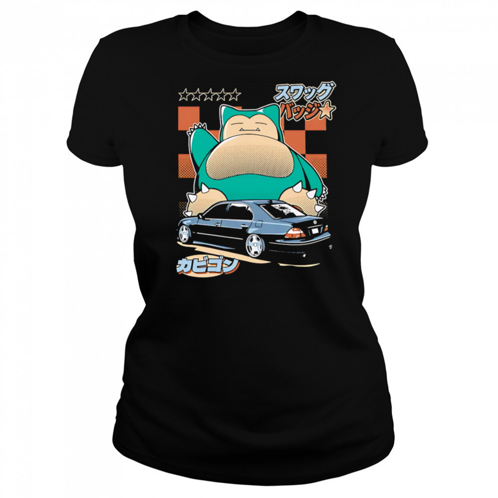 Snorlax Pokemon car cartoon shirt Women's T-shirt