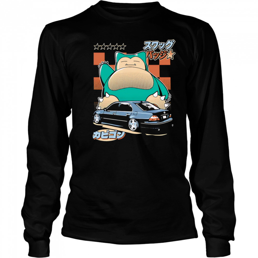 Snorlax Pokemon car cartoon shirt Long Sleeved