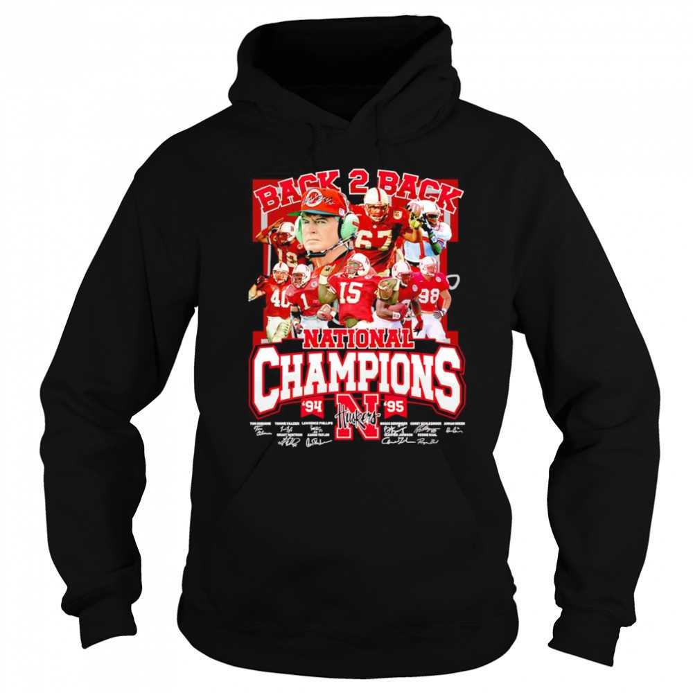 Back 2 back National Champions 94-95 Nebraska Huskers shirt Sweatshirt