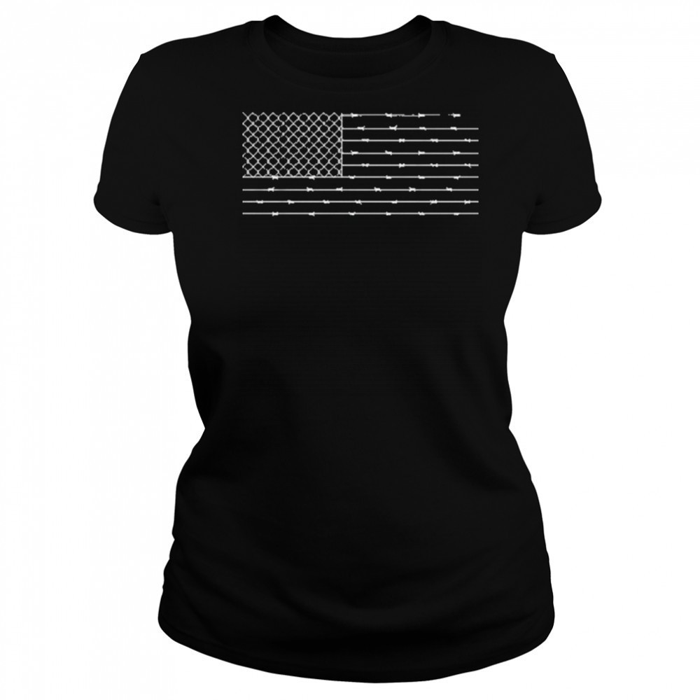 Barbed Wire American Flag USA Flag shirt Women's T-shirt