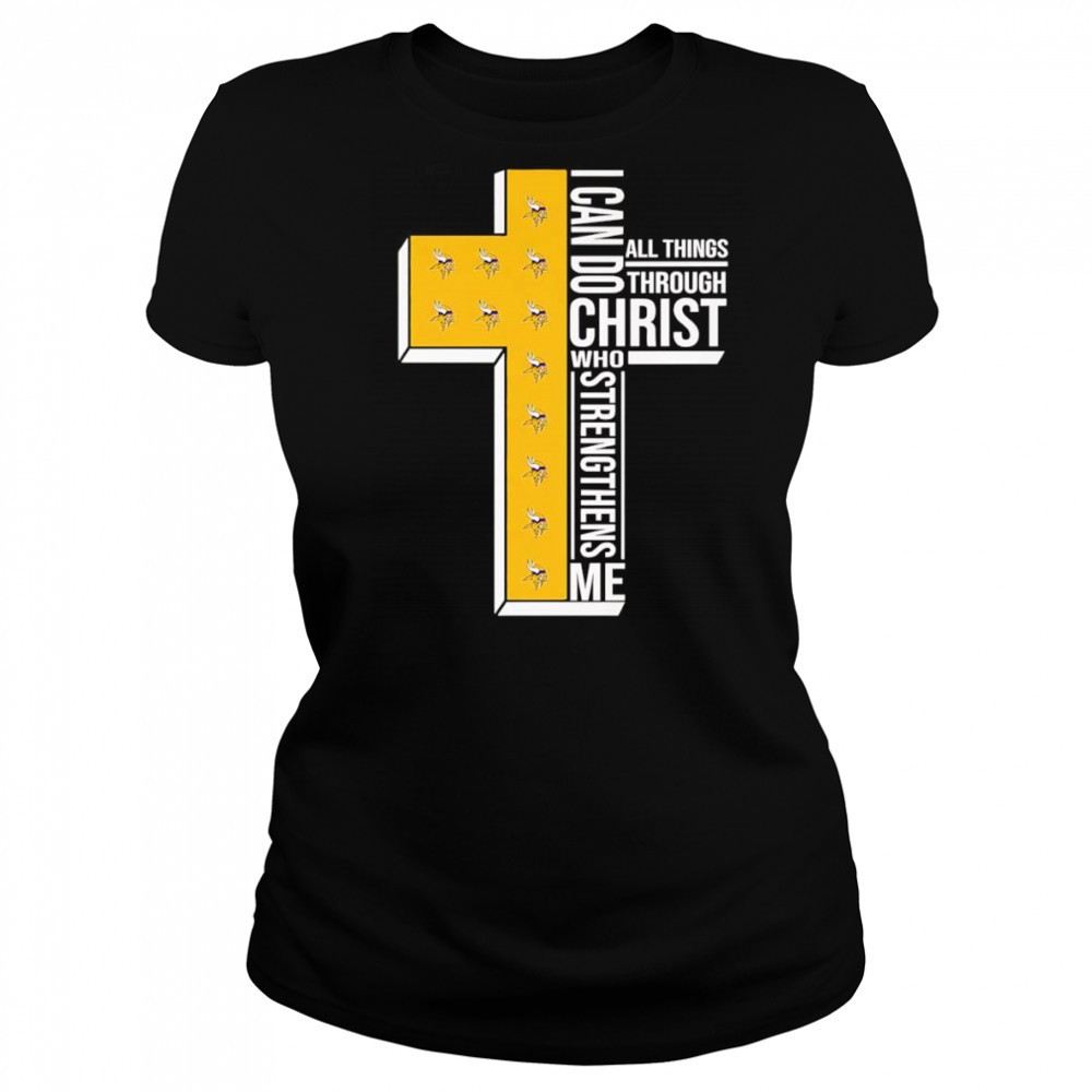I can do all things through Christ who strengthens me Minnesota Vikings logo shirt Women's T-shirt