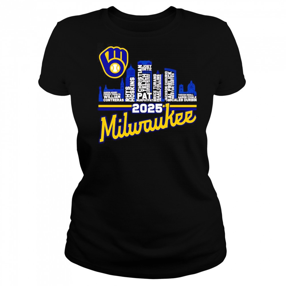 Milwaukee Brewers 2025 skyline name shirt Women's T-shirt