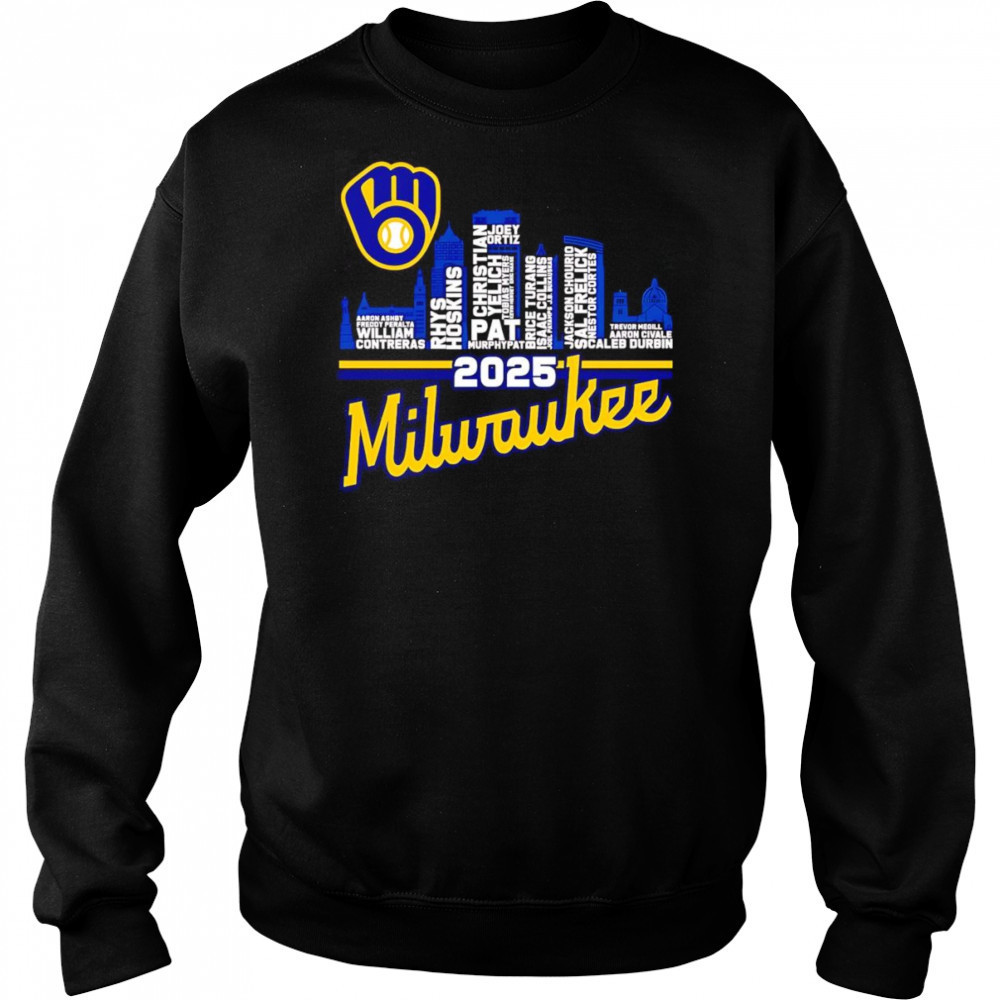 Milwaukee Brewers 2025 skyline name shirt Hoodie