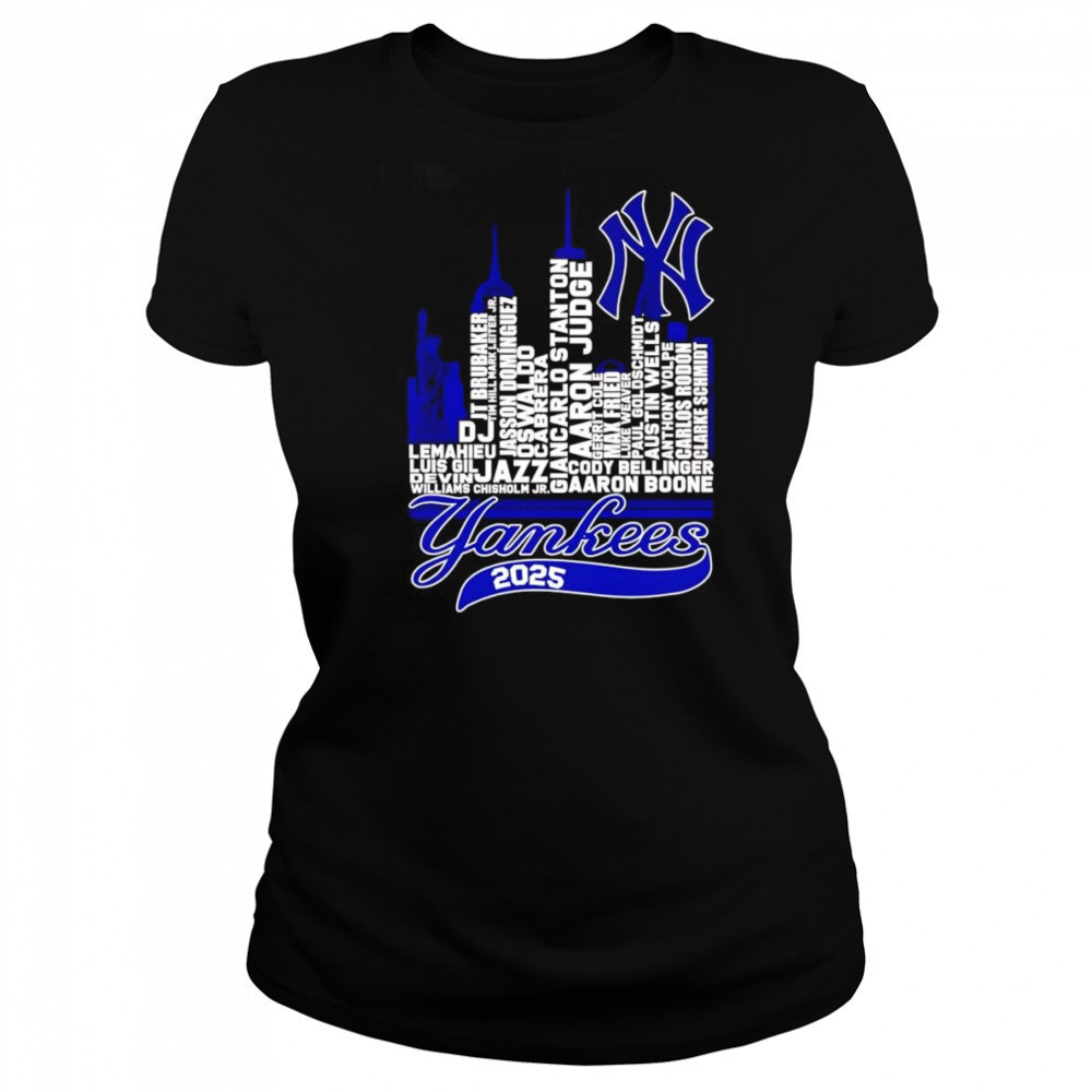 New York Yankees 2025 skyline name shirt Women's T-shirt