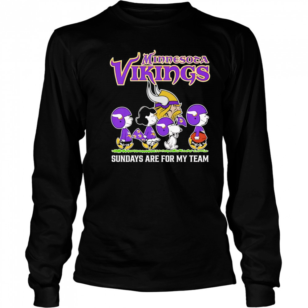Peanuts Minnesota Vikings Sundays are for my team shirt Long Sleeved