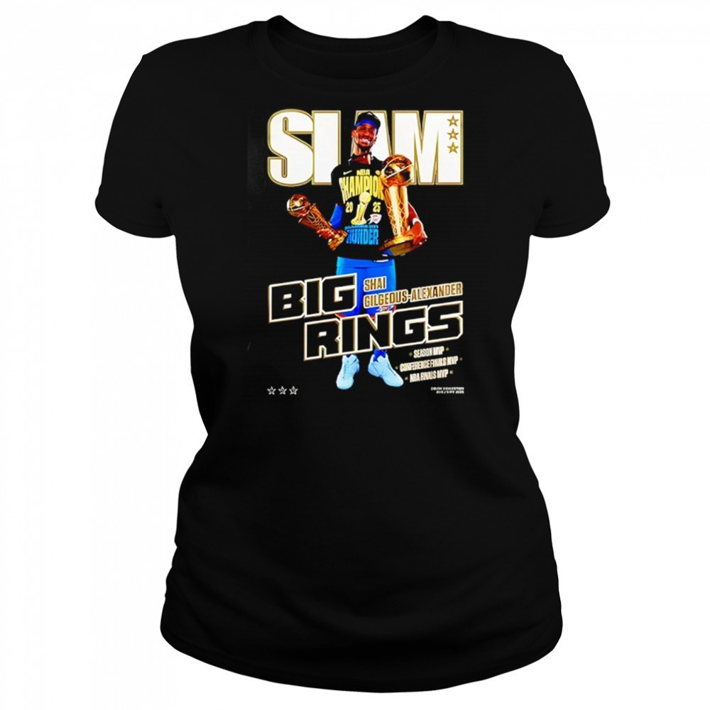 Shai Gilgeous-Alexander OKC Thunder SLAM Black 2025 Shirt Women's T-shirt