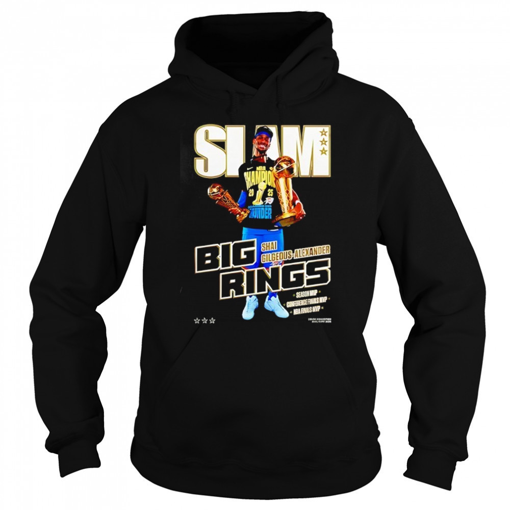 Shai Gilgeous-Alexander OKC Thunder SLAM Black 2025 Shirt Sweatshirt