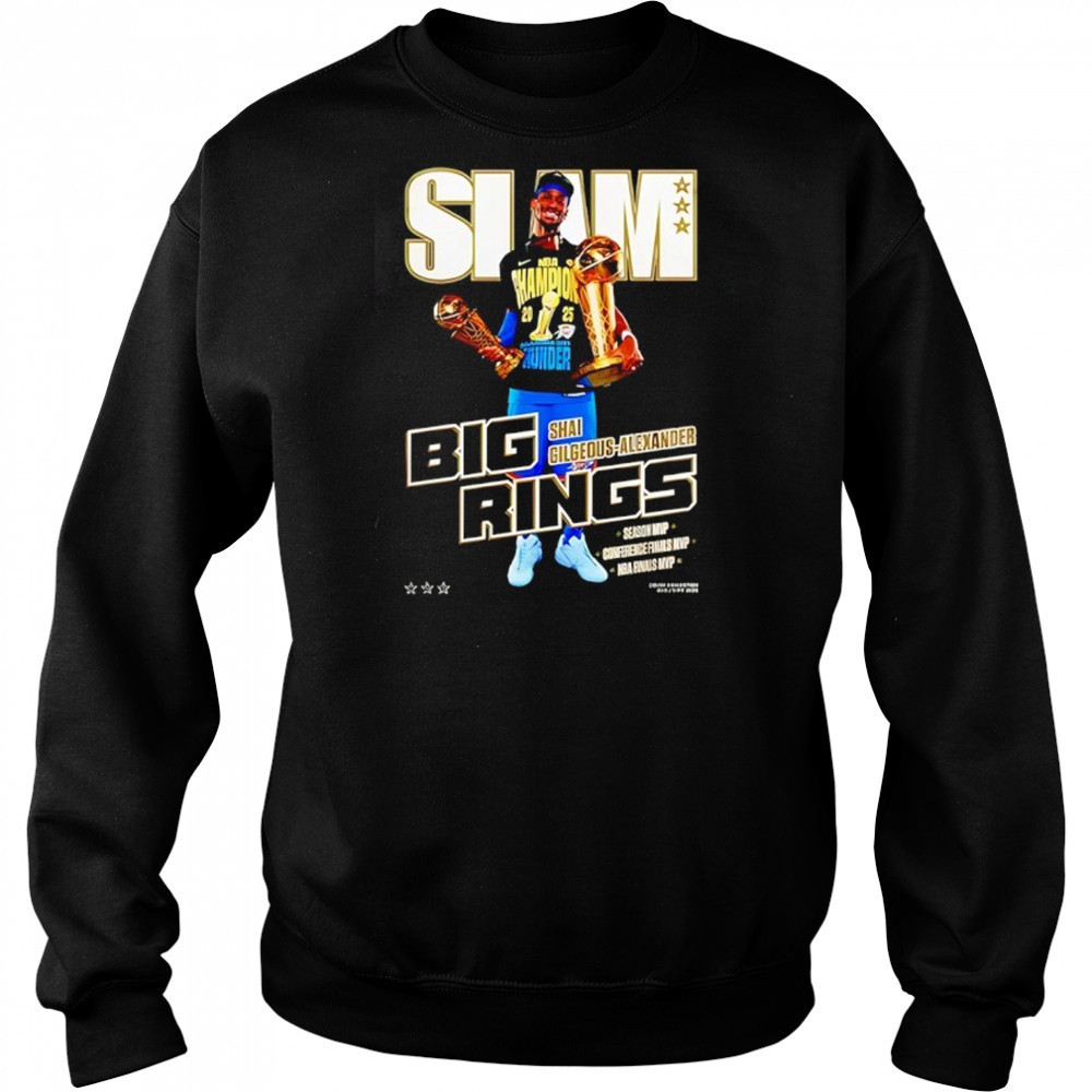 Shai Gilgeous-Alexander OKC Thunder SLAM Black 2025 Shirt Hoodie