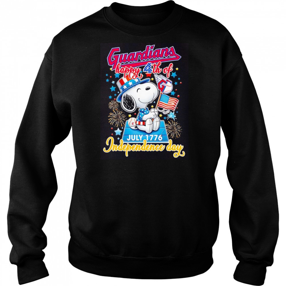 Snoopy Cleveland Guardians Happy 4th of July 1776 Independence day shirt Hoodie