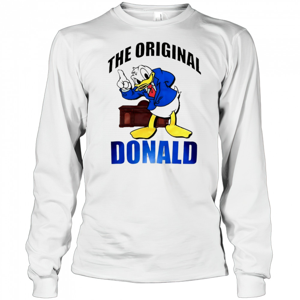 Donald Duck Beige Disney The Original Donald cartoon shirt Long Sleeved