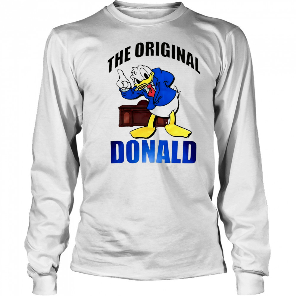 Donald Duck Beige Disney The Original Donald cartoon shirt Long Sleeved