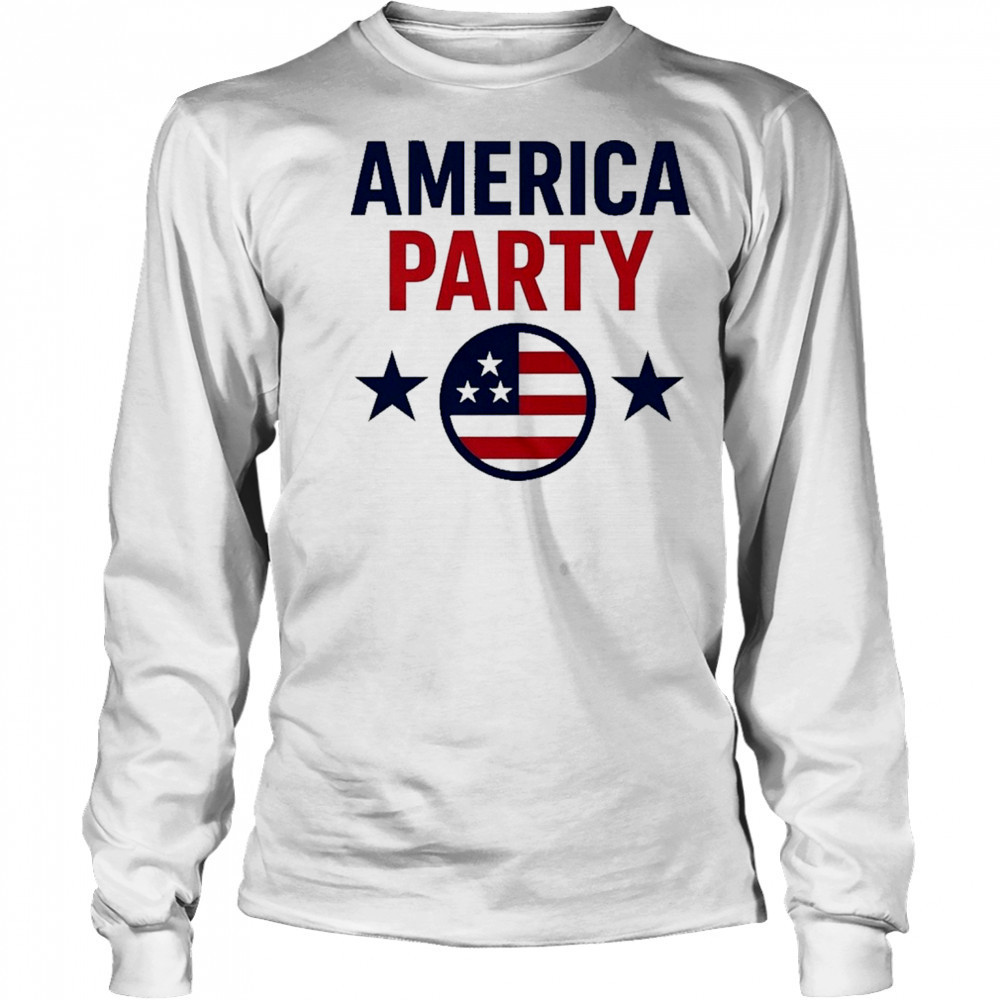 Elon Musk America Party Supporter T-Shirt Long Sleeved
