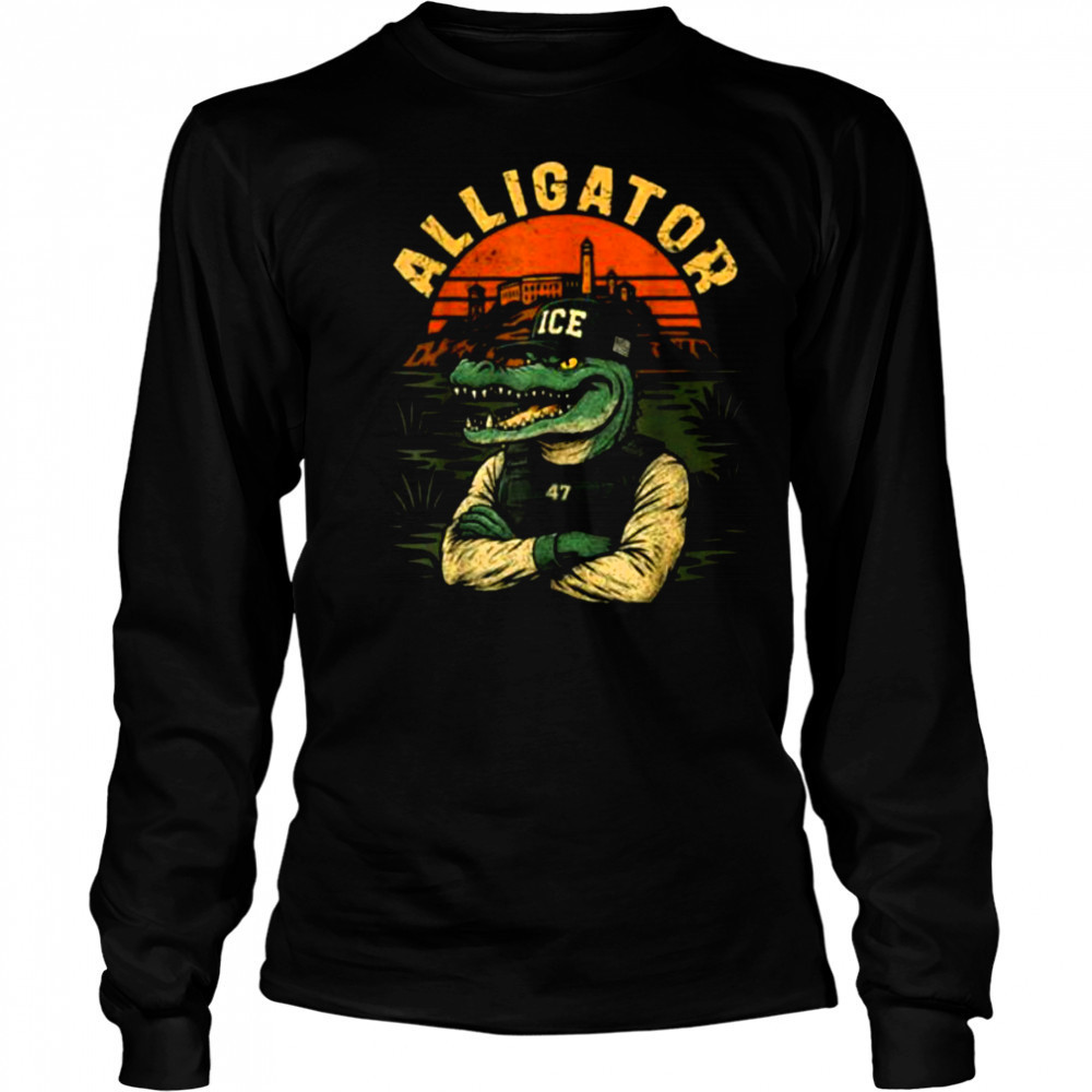 Florida Alligator Ice Funny Trump 2025 T Shirt Long Sleeved