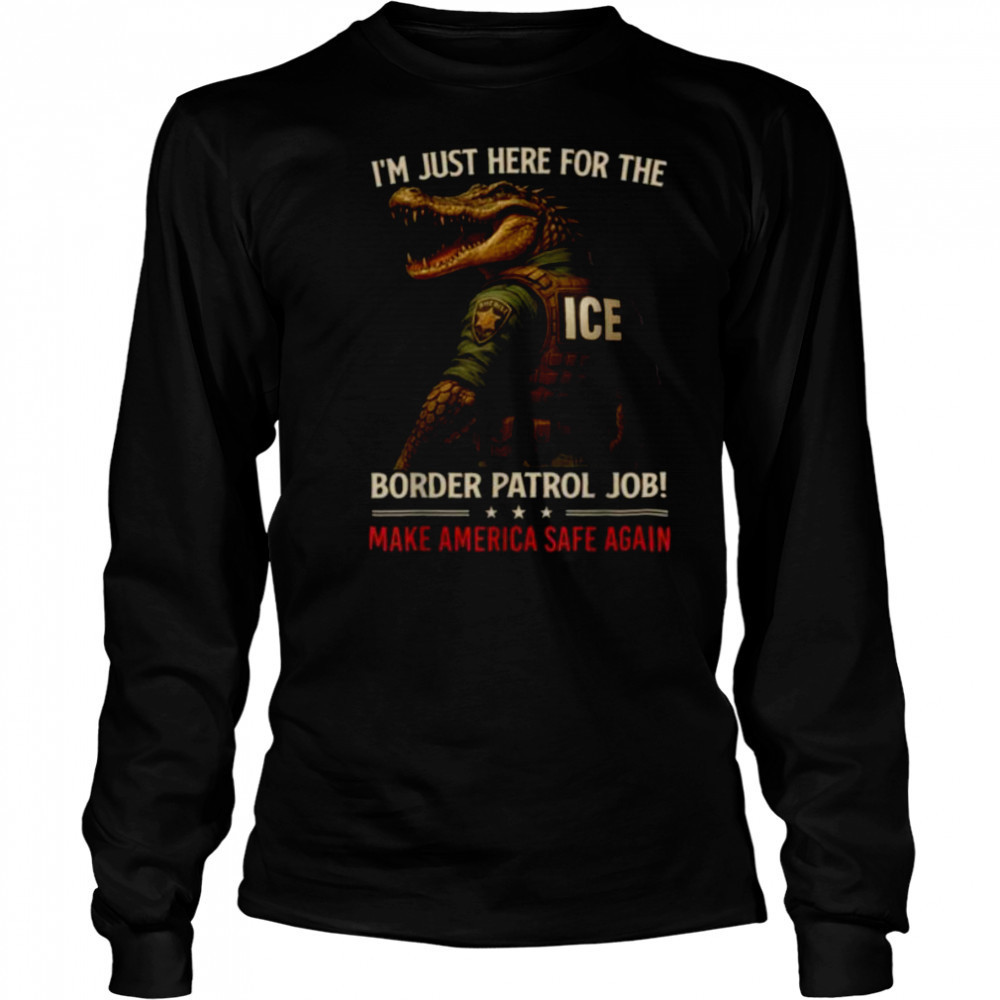 Funny Men Alligator Ice Nature’s Own Border Patrol Women Shirt Long Sleeved