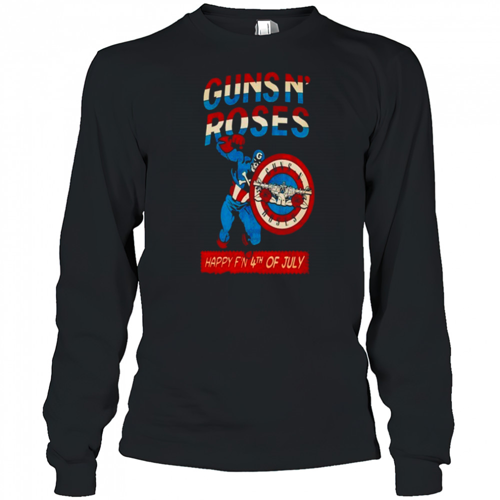 Gun N Roses Happy 4th Of July Unisex T-Shirt Long Sleeved