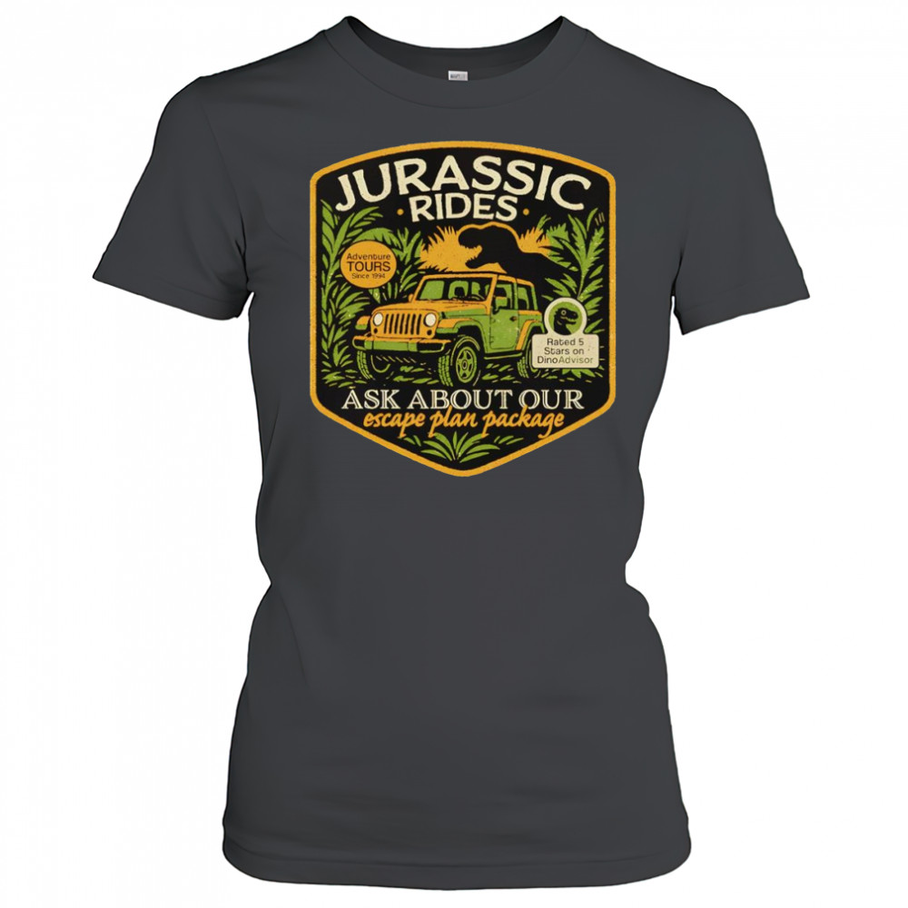 Jurassic Rides ask about our escape plan package shirt Women's T-shirt