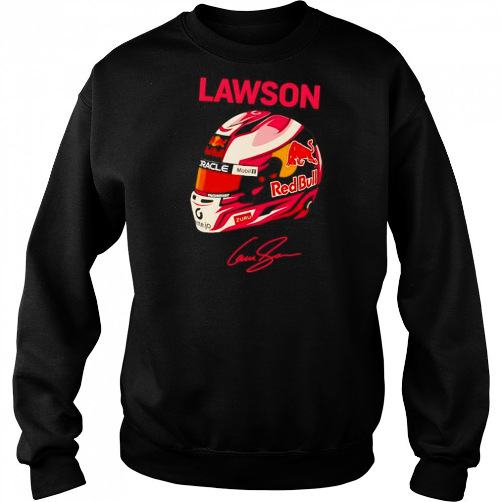 Liam Lawson Red Bull F1 2025 helmet signature shirt Hoodie