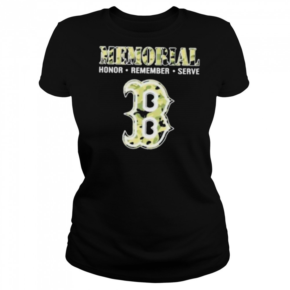 Memorial Honor Remember Serve Camo Boston Red Sox Logo Baseball T shirt Women's T-shirt