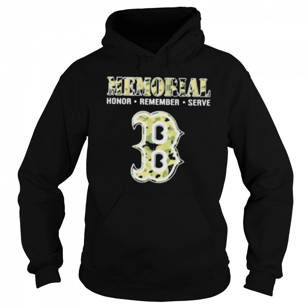 Memorial Honor Remember Serve Camo Boston Red Sox Logo Baseball T shirt Sweatshirt