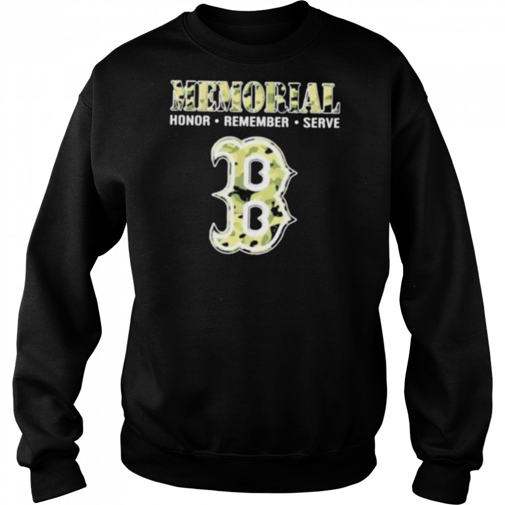 Memorial Honor Remember Serve Camo Boston Red Sox Logo Baseball T shirt Hoodie
