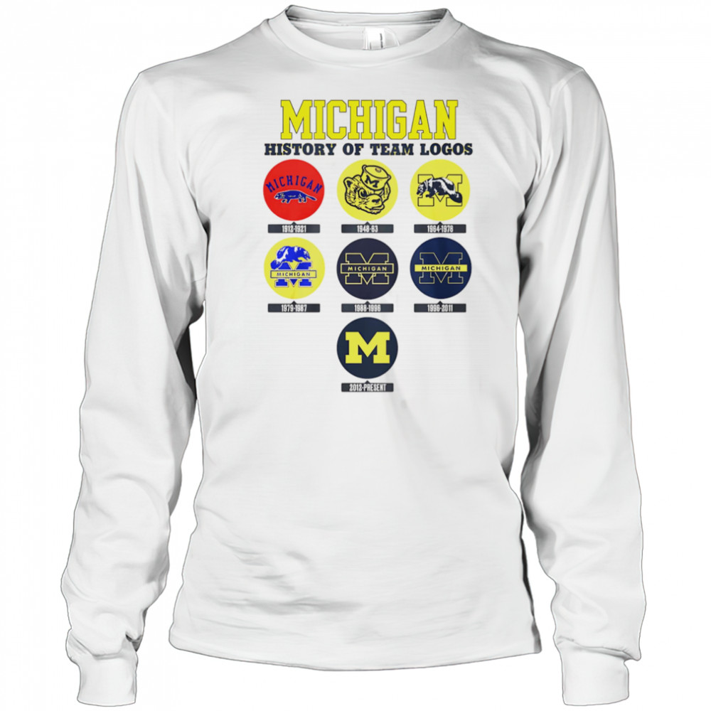 Michigan history of team logos shirt Long Sleeved