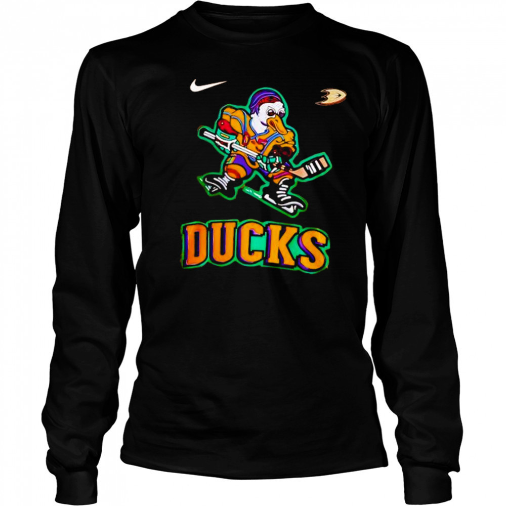 Mighty Ducks Retro Special Edition Orange mascot shirt Long Sleeved