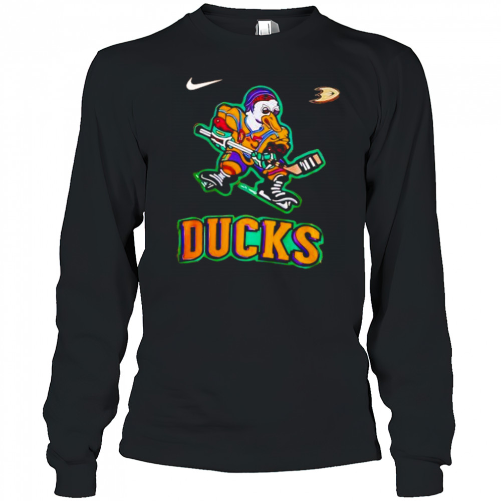 Mighty Ducks Retro Special Edition Orange mascot shirt Long Sleeved