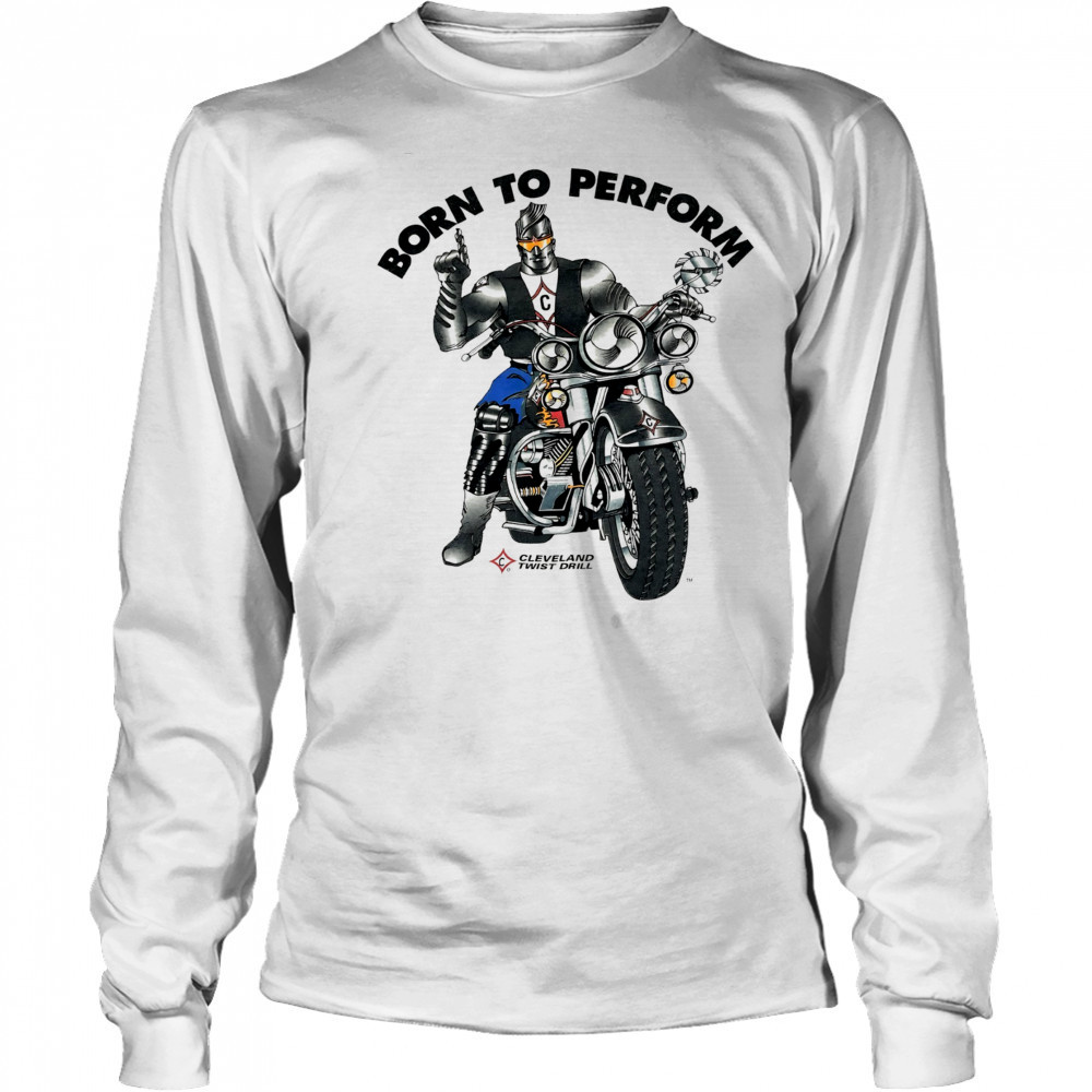 Motorcycle Flames Grunge Moto USA Born to Perform Cleveland Twist Drill shirt Long Sleeved