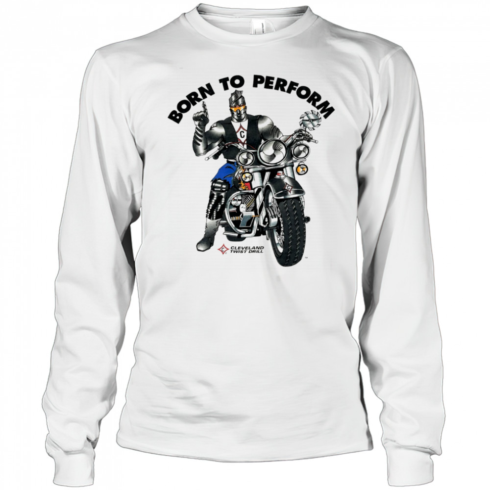 Motorcycle Flames Grunge Moto USA Born to Perform Cleveland Twist Drill shirt Long Sleeved