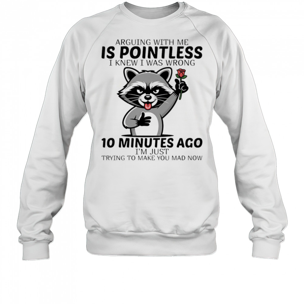 Raccoon arguing with me is pointless I knew I was wrong 10 minutes ago shirt Sweatshirt