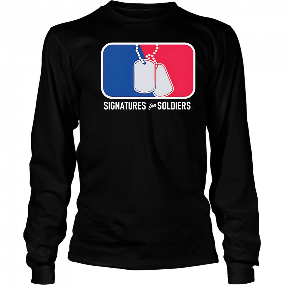 Signatures for Soldiers dog tags shirt Long Sleeved
