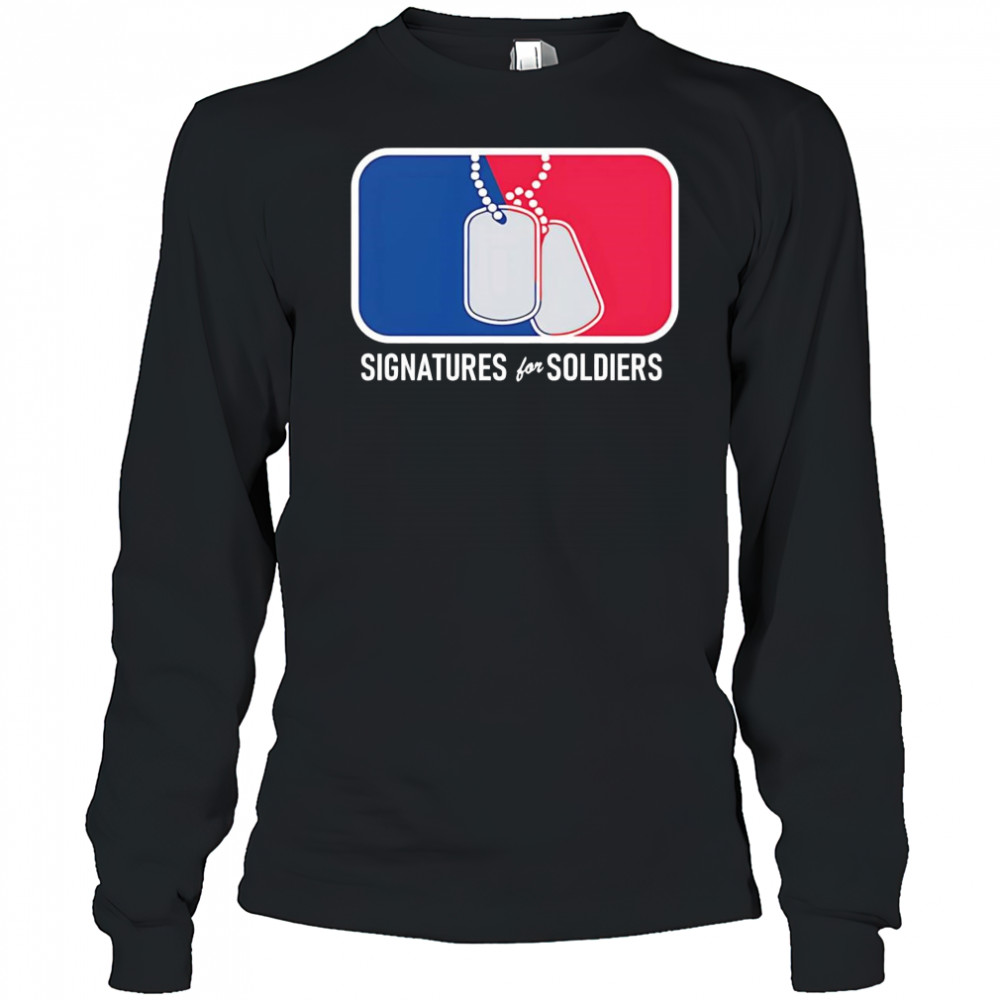 Signatures for Soldiers dog tags shirt Long Sleeved