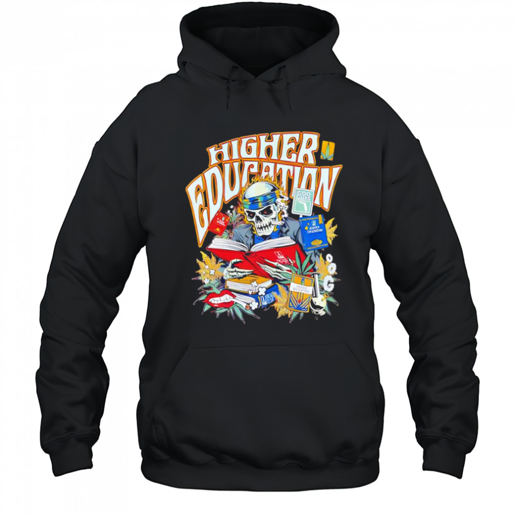 Skeleton Higher Education graphic shirt Hoodie