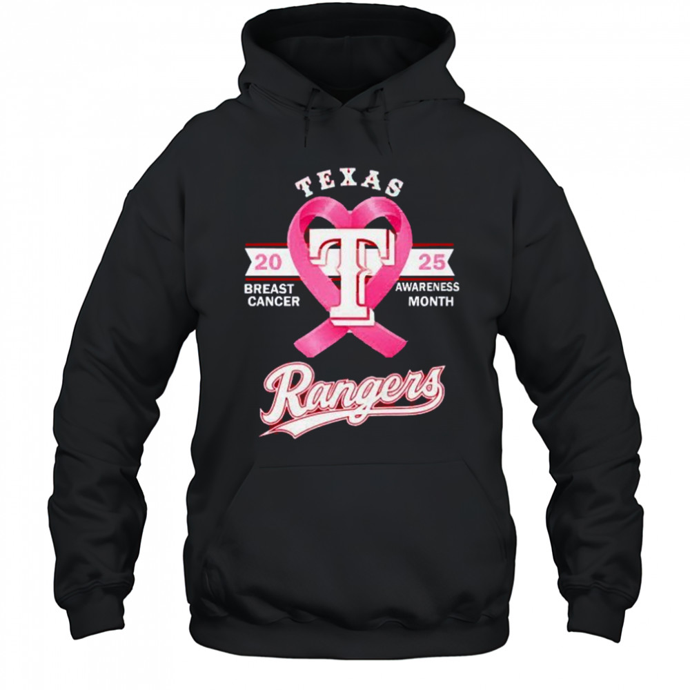 Texas Rangers 2025 breast cancer awareness month shirt Hoodie