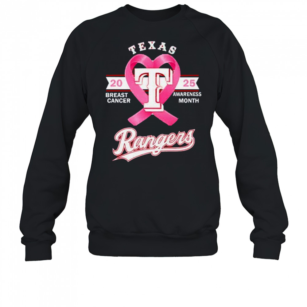 Texas Rangers 2025 breast cancer awareness month shirt Sweatshirt
