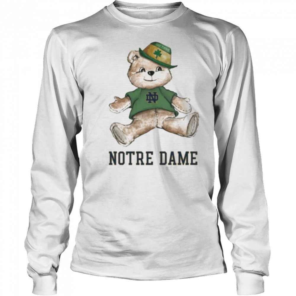 Tiny Turnip Teddy Bear Notre Dame Fighting Irish T shirt Long Sleeved