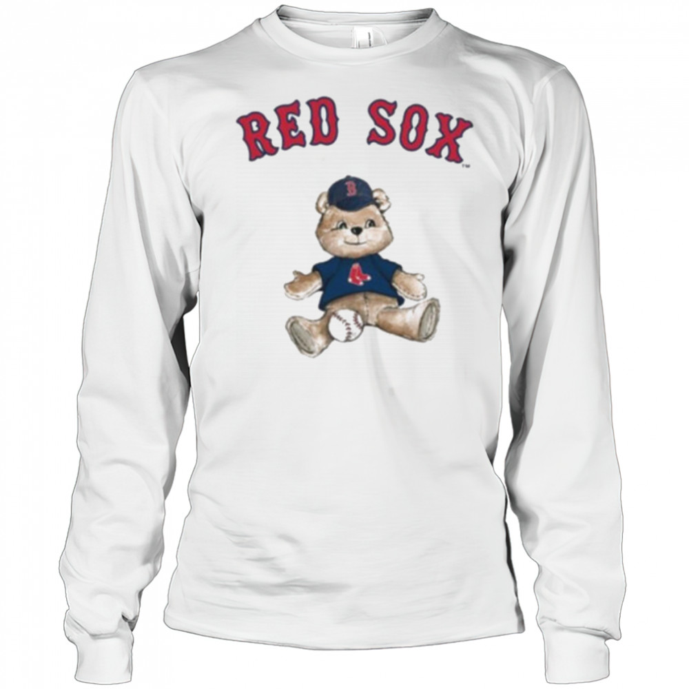 Tiny Turnip Teddy Bear X Boston Red Sox Baseball T shirt Long Sleeved