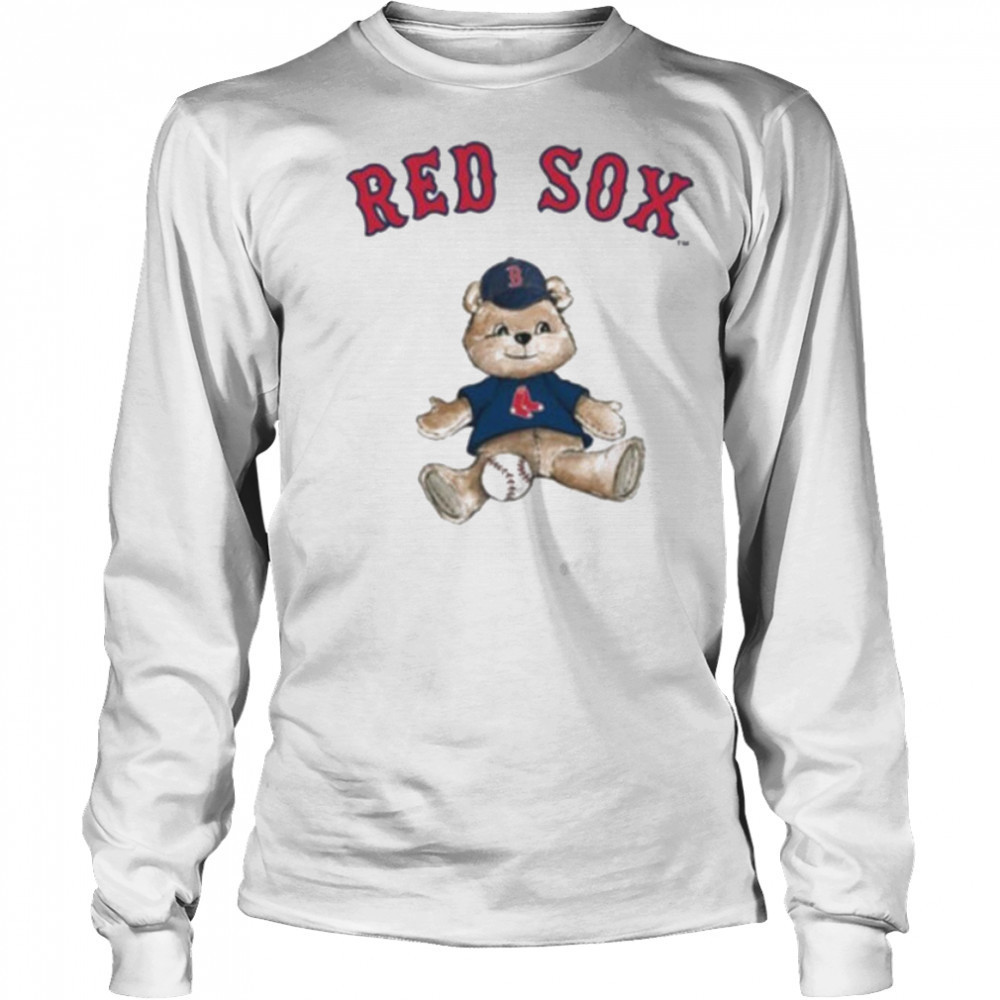 Tiny Turnip Teddy Bear X Boston Red Sox Baseball T shirt Long Sleeved