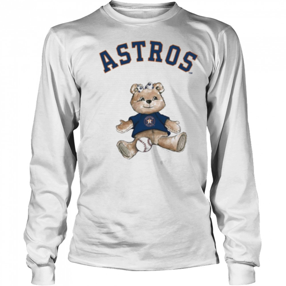 Tiny Turnip Teddy Bear X Houston Astros Baseball T shirt Long Sleeved