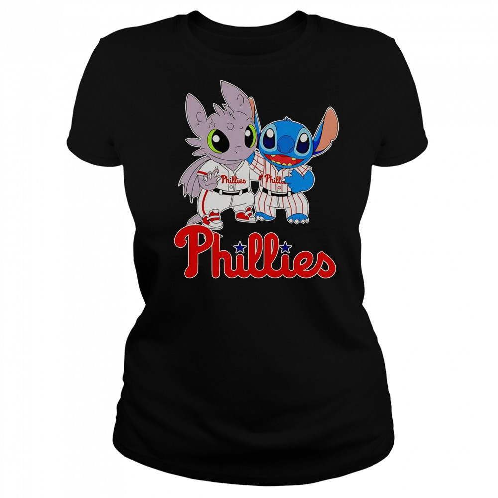Toothless Night Fury And Stitch Philadelphia Phillies T-Shirt Women's T-shirt
