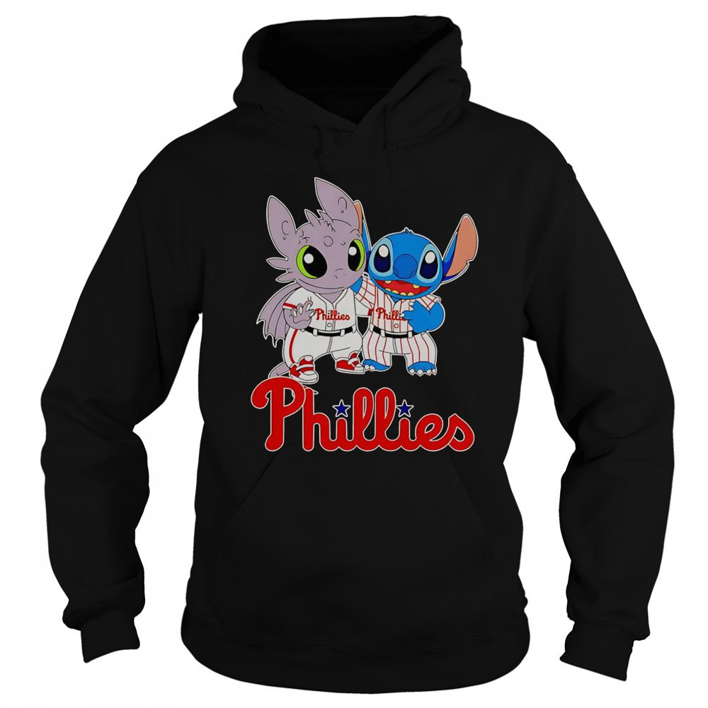 Toothless Night Fury And Stitch Philadelphia Phillies T-Shirt Sweatshirt
