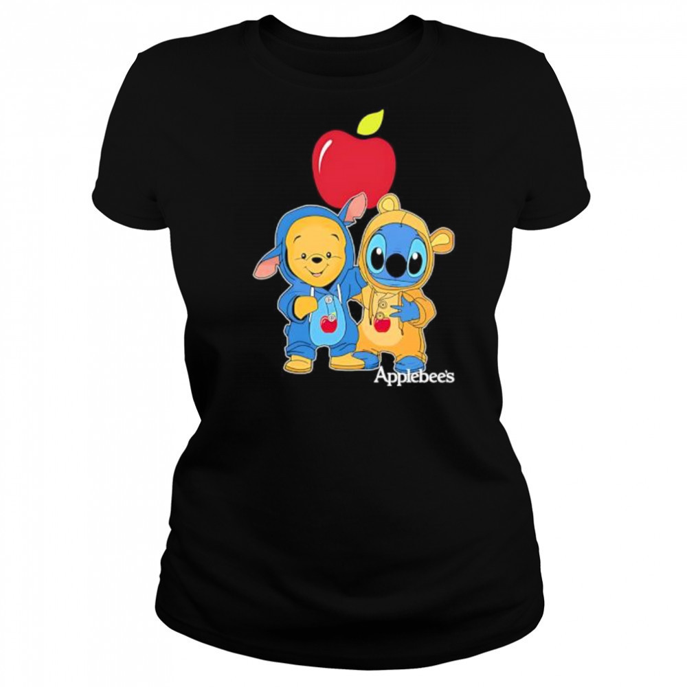 Applebee’s pooh and stitch friends shirt Women's T-shirt