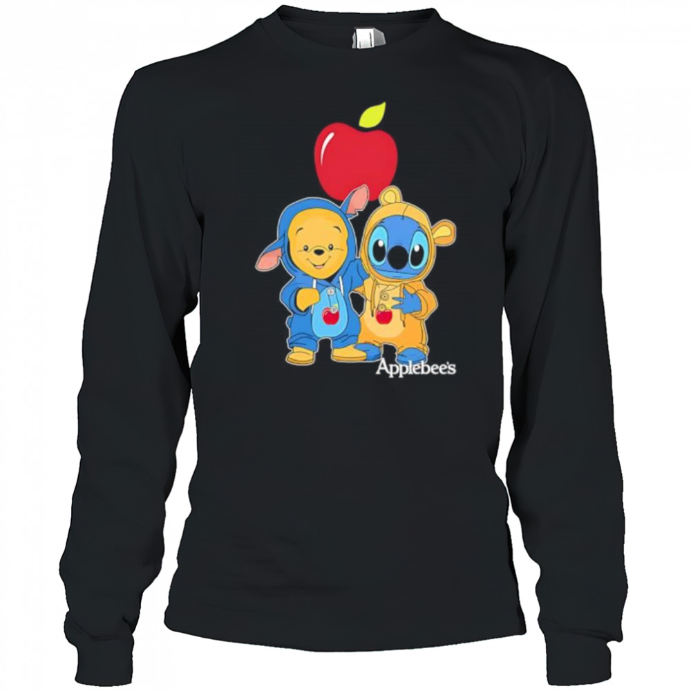 Applebee’s pooh and stitch friends shirt Long Sleeved
