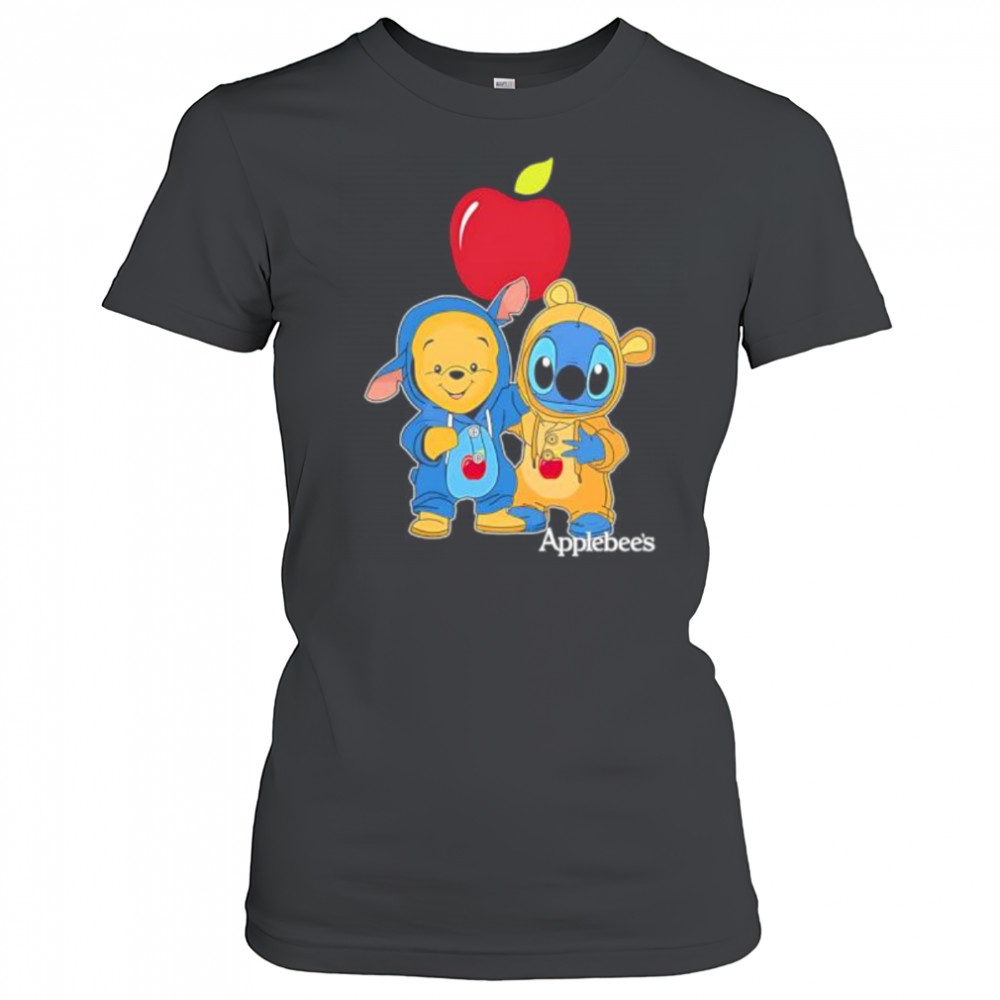 Applebee’s pooh and stitch friends shirt Women's T-shirt