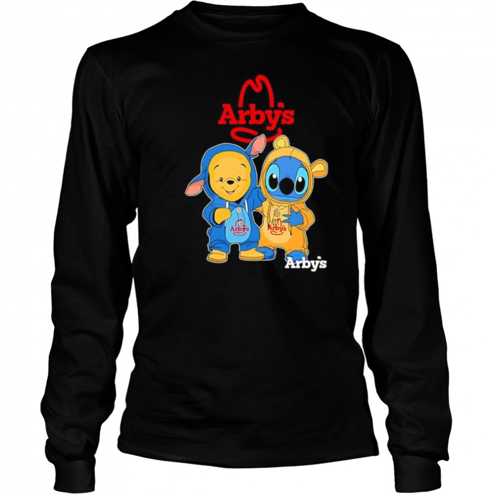 Arby’s pooh and stitch friends shirt Long Sleeved