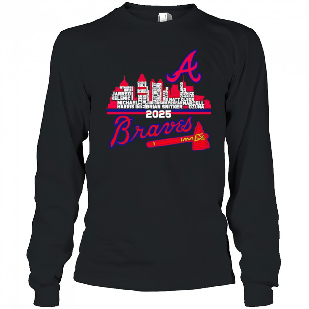 Atlanta Braves 2025 skyline name shirt Long Sleeved