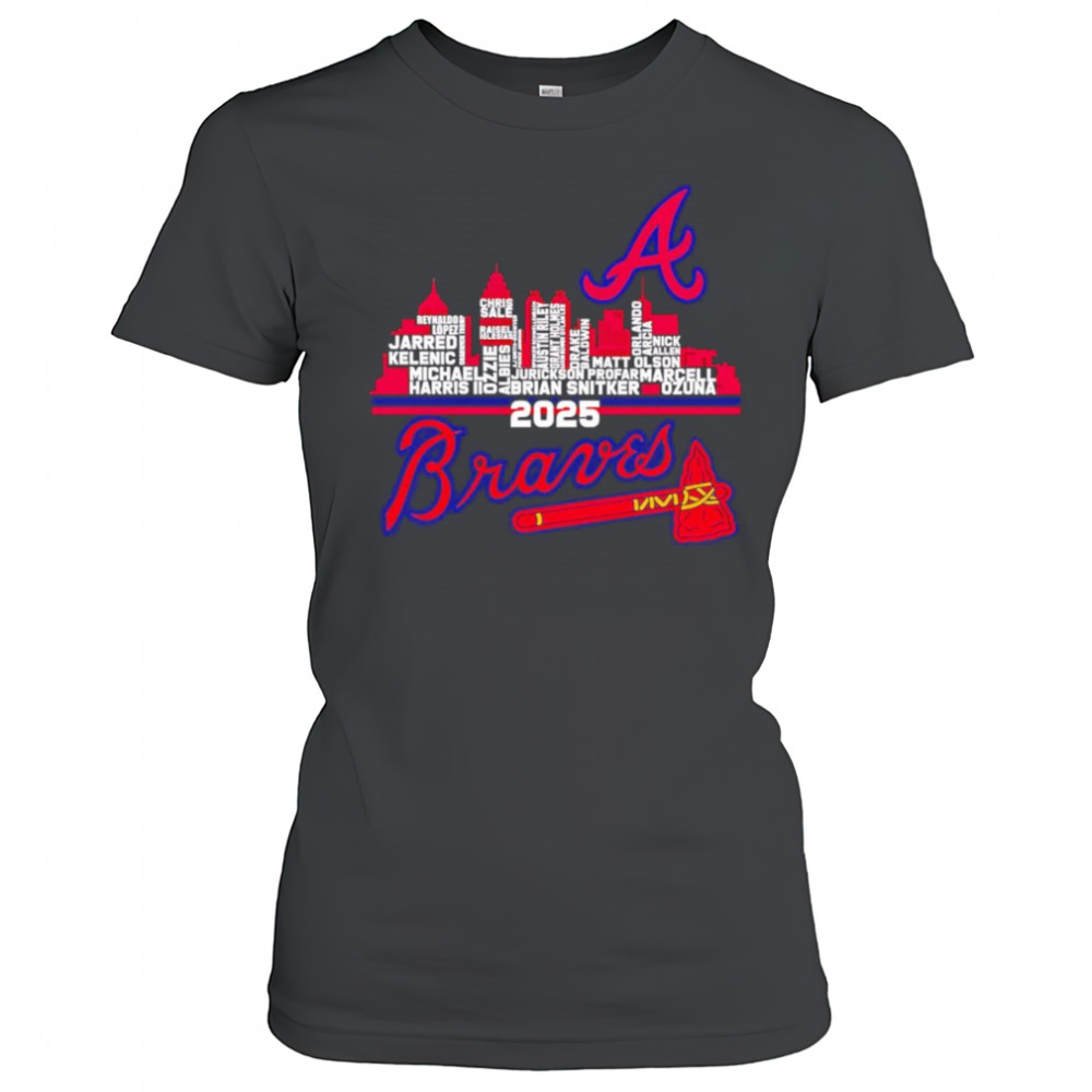 Atlanta Braves 2025 skyline name shirt Women's T-shirt